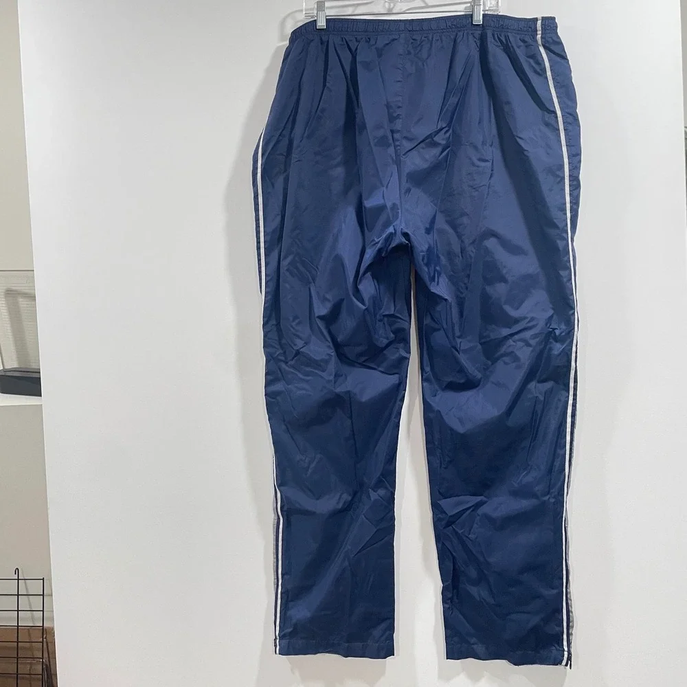Vintage Adidas Mens 2XL Navy Blue Grey Windbreaker Track Pants 141659 AGC004